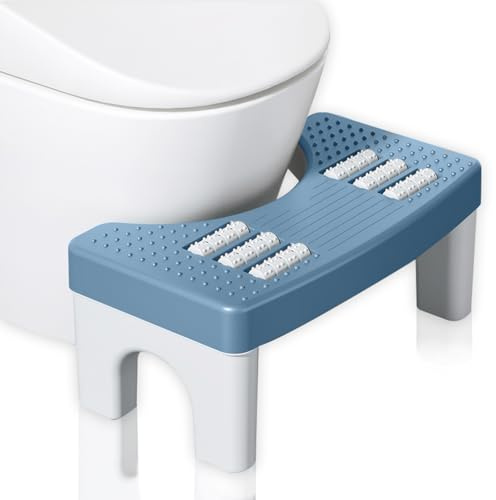 Cnwinu Tabouret de toilette, tabouret de toilette pour salle de bain, tabouret de déjections canines avec fonction de massage, comme soulagement de la constipation pour adultes, repose-pieds