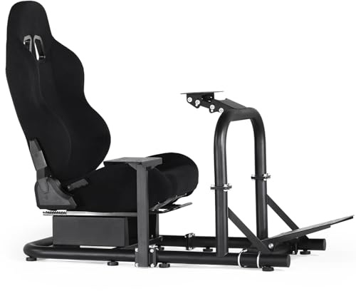 Dardoo Stable Racing Simulator Cockpit with Seat Fit for Logitech G25 G27 G29 G920 G923, for Thrustmaster T300RS TX, for Fanatec, Without Wheels and Pedals
