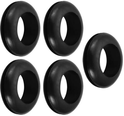 TOP-VIGOR 5Pcs Black Rubber Grommets 22mm Cable Wire Protector Rings Electrical Hole Gaskets for Conductor Wiring Cables and Plugs