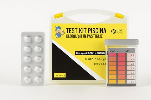 Generico Test Kit Piscina Cloro e PH in Pastiglie | Tester 3 Celle con Scala Colorimetrica + 20 DPD1 + 20 Phenol Red | Misuratore Acqua Preciso per Piscina, Spa, Vasca, Idromassaggio