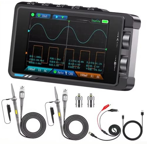 Sileduove Osciloscopio de almacenamiento digital profesional DS215H con generador de señal, pantalla IPS de 14 m de profundidad de memoria (DS215H de alta calidad)