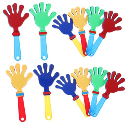 TOGEVAL 12 Stück Teiliges Kunststoff Handklatscher Noisemaker Bunte Partyspielzeuge für Leicht und Sicher zum Geeignet für Kindergeburtstag und Zufällige Farbe
