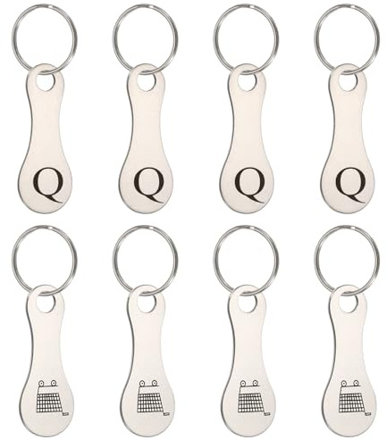 PATIKIL 8 Piezas de Fichas para Carritos de Acero Inoxidable, Llavero Portamonedas al por Mayor para Supermercados, Ton