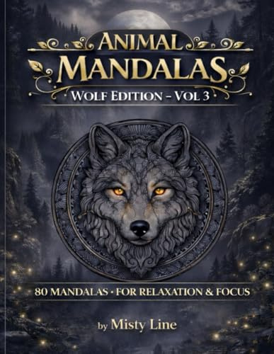 Animal Mandalas – Wolves Edition, Volume 3: 80 Abstract Wolf-Inspired Mandalas for Calm, Balance & Relaxation