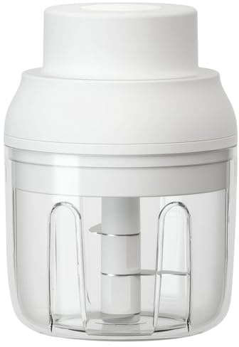 Tressify Mini picadora de alimentos de 8.4 onzas, picadora de ajo inalámbrica para cocina, procesador de alimentos portátil con carga USB, paleta de 3 hojas para carne, verduras y frutos secos