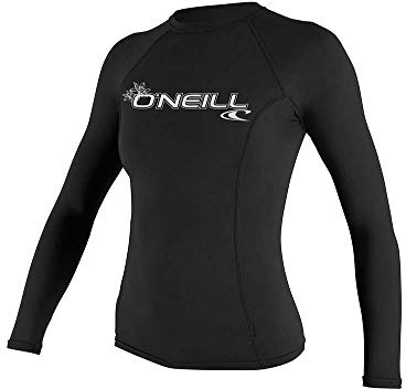 ONeill - Womens Basic Skins - Camiseta de Manga Larga - Quick Dry Chaleco de protección Ligera - Negro - Protección Solar contra Rayos UV y propiedades SPF