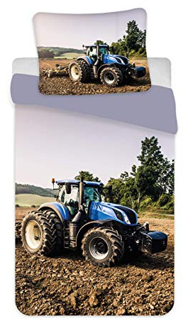 Kinder Bettwäsche-Set Traktor, 140 x 200 cm 65 x 65 cm, 100% Baumwolle