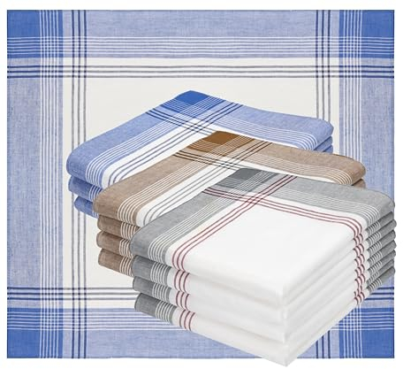 Betz 12 Stück Herren Stoff Taschentücher Set MARTIN Größe 40 x 40 cm 100% Baumwolle Dessin 8