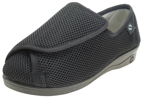 Calzados Romero Zapatilla para Pies Delicados en Ancho Especial para Mujer Tratamiento Antibacteriano Sanitized Negro Talla 42