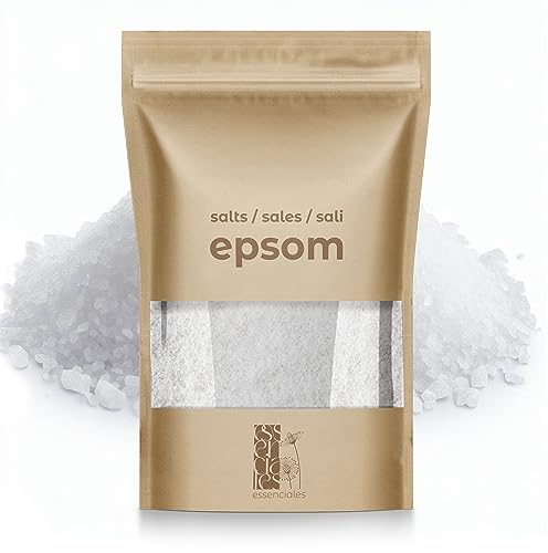 Sale Epsom Source Concentrato di magnesio naturale. Sale da bagno puro al 100%, senza additivi. Rilassamento muscolare e buon sonno.