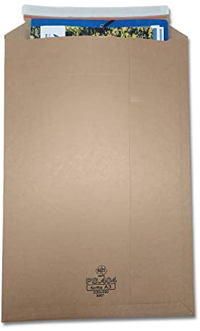 verpacking Wellpappversandtaschen 330 x 490 mm für A3 Kartonversandtasche Versandtasche Pappe selbstklebend Versandumschläge aus Wellpappe (400 Stück)