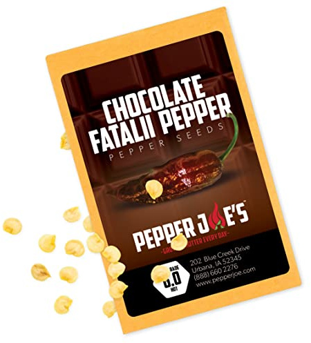 Pepper Joe's Chocolate Fatalii Pepper Seeds – Pack of 10+ Hot Chili Pepper Seeds – USA Grown – Rare Pepper Seeds
