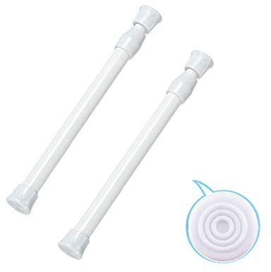 2 St¨¹ck kleine Spannstangen 18-28cm Gardinenstangen in ausziehbarer Breite, Federstange f¨¹r K¨¹chenutensilien, Schrank und Schrank, passt in die R?ume zum Aufstehen