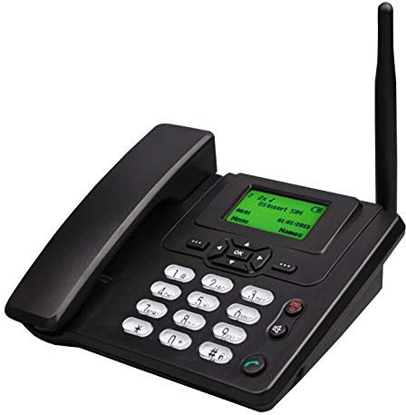 IBOWZ Téléphone Filaire Téléphone de Bureau avec Emplacement pour Carte SIM,téléphone Fixe sans Fil,pour Entreprise ou Famille,Identification de l'appelant,Recomposition,Fonctions Mains Libres,tél