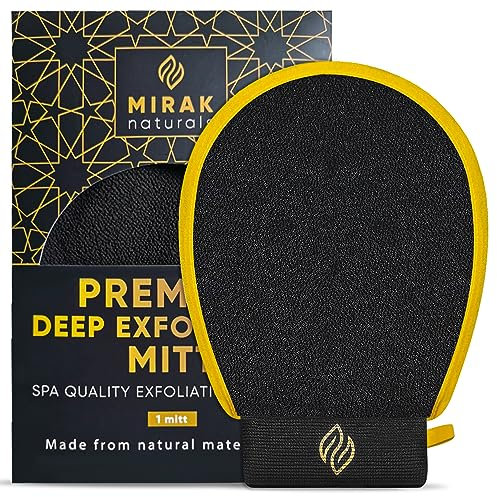 Mirak Naturals Kessa, guanto esfoliante profondo, guanto esfoliante per il corpo, guanto esfoliante su entrambi i lati, guanto esfoliante per vasca da bagno e doccia, guanto per rimuovere