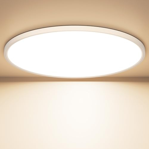 OUILA LED Deckenleuchte Flach Rund - Ø40CM Deckenlampe LED 36W 4000K 3600LM IP44 Wasserdichte Badezimmer lampe, Küchenlampe Deckenleuchte Neutralweiß für Küche Bad Schlafzimmer Flur Keller