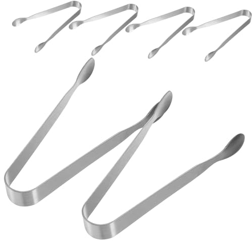 Gatuida Lot De 6 Mini Pinces À Glaçons En Acier Inoxydable Pinces À Sucre Métalliques Pour Thé Café Bar