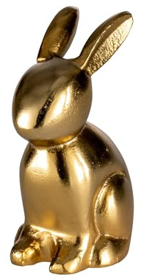 EGLO LIVING Osterdeko Hase Vohilava, Deko Figur Ostern Frühling, Frühlingsdeko Osterhase, Elegante Tischdeko, Osterfigur aus Aluminium in Gold, 13 cm