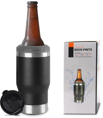 Everpwr Raffreddatore per birra e vino, mantiene la temperatura per vino freddo/caldo, funziona come apribottiglie, bicchiere e refrigeratore per bevande, refrigeratore per bottiglie di birra, ottimo