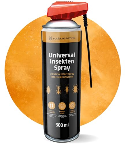 Spray anti-insectes universel - 500 ml - avec fixation pour tronc - Spray antiparasitaire - Insecticide - Spray anti-insectes - Spray anti-mouches pour appartement - Insecticide