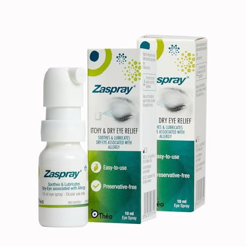 Zaspray Preservative-Free Dry Eye Relief Spray, for Irritated Eyes, 20ml | Soothes and hydrates dry eyes due to allergy, topical dry eye spray