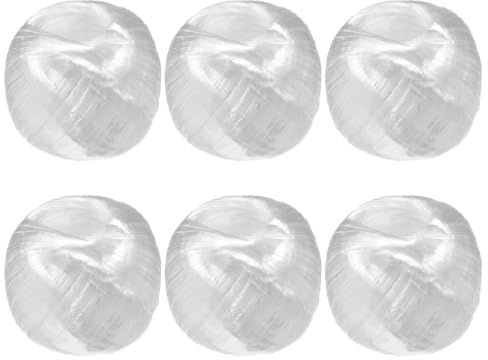M METERXITY 6 Rollos Cuerda de Poliéster Nylon Plástico 4cm x 110M (A*L) Rollo de Cuerdas de Plástico para Hogar Manualidades/Jardinería/Embalaje/Transporte [360FT/4330 Blanco]