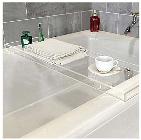 Generisch Badewannenablage Ablage Acryl Badewannenablage für Bett Tablet Smartphone Wein Buch