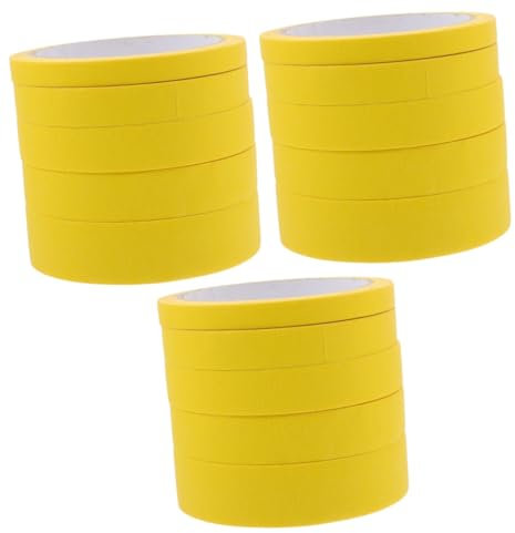 HOMSFOU 15rotoli Nastro Adesivo Mascherante Pratico e Durevole Da Carta Crepe Facile Da Strappare Per Pittura Auto e Protezione Pareti Domestiche Variabili