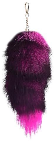 Nocyclonic Fuchsschwanz Anhänger etwa 30CM fox tail, Extra Groß Schlüsselring Tasche Schlüsselketten Anhänger Weich Flaumig Dicht Dekoration (P)