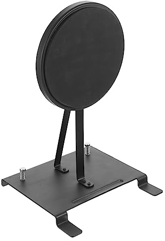 SHOWERORO Bassdrum Matte aus Stahl für Schlagzeugpedal mit Schutzfunktion und Verbessertem Klang für Übungseinsteiger Schwarze Einzel Trittmatte für Bassdrum und Trommelfell
