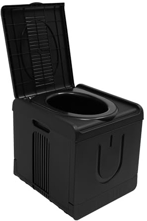 Brride Campingtoilette Faltbar Großformat Mobile Toilette WC, Camping Klo Portable mit 1 Rolle Müllsack, Die Trockentoilette Camping für Outdoor Camping, Festival, Stau, Zelten (Schwarz)