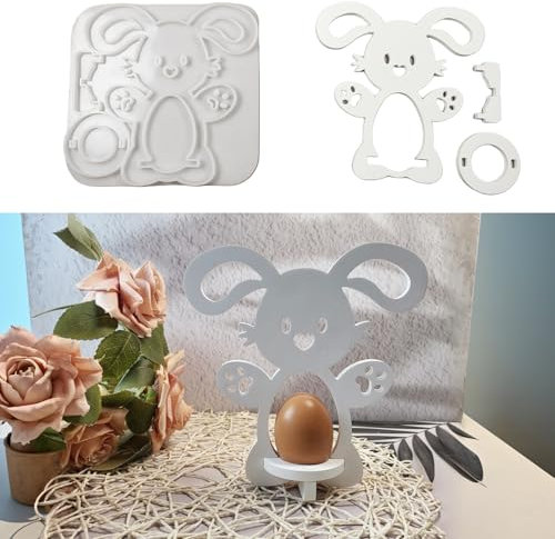 Skeadex Silikonformen Gießformen Ostern, Silikonform Hase Silikonform Ostern Gips Zum Gießen Osterhase Silikonform Gießform Ostern Kaninchen Silikonformen Ostern Giessform Silikon für DIY (B)