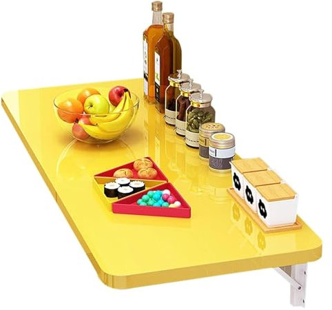 Schwebender Wand-Tisch für Laptop, Arbeitszimmer und Esszimmer, Balkon, Schlafzimmer, Badezimmer, Schwarz (70 x 40 cm)