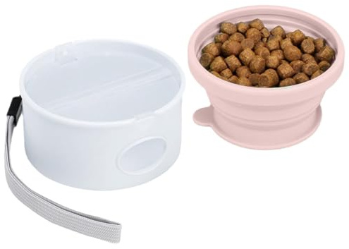 Futternapf für Hunde, faltbar, mit Kotbeutelhalter, kompakt, tragbar, Reise-Wassernapf für Hunde und Katzen, 150 ml, 2 x 90 ml, mehrere Farben