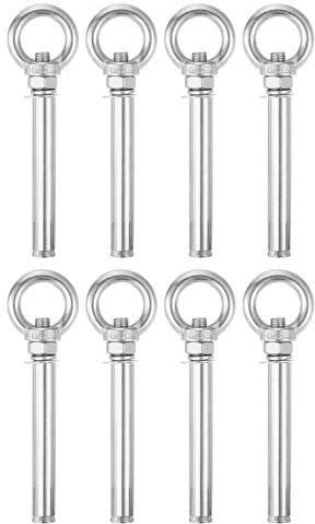 QUARKZMAN Boulon d'expansion à anneau de levage, 8pcs M10x120mm en acier inoxydable 304 avec anneau d'œil pour mur en béton brique