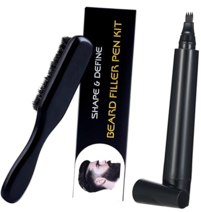 VALICLUD Bartfüllstift Und Pinsel Für Männer Bartstift Und Bartbürste Kompakt Und Praktisch Für Salon Und Heimgebrauch