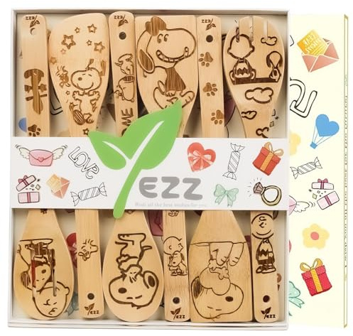 6Piece Wooden Utensils for Cooking, Wooden Kitchen Accessories Cute and Practical Spoon & Spatula Utensils Set for Women,Cooking Gifts,Housewarming Present