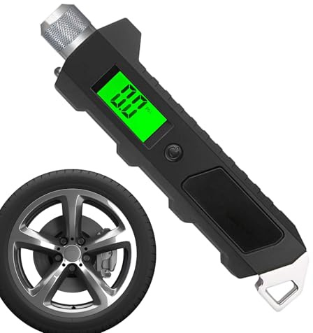 Manometro Digitale Per Pneumatici | Misuratore Pressione Aria Digitale,Display Retroilluminato 16Bar Impugnatura Antiscivolo per Camion Auto Moto Manutenzione Veicoli