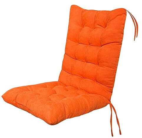 Lot de 2 coussins de chaise de jardin à dossier haut - 100 x 45 cm - Respirant - En fibre creuse - Avec sangles de serrage - Pour chaises longues d'extérieur, chaises longues et chaises à bascule