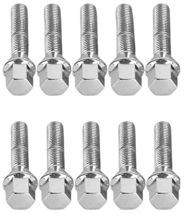 BASPHHH écrou Jante Compatible avec Benz 14x1,5 Les boulons de Roue argentés allongés boulons de moyeu de Roue hexagonaux 17 mm Filetage 28 mm 35 mm 40 mm 45 m(40mm Length)