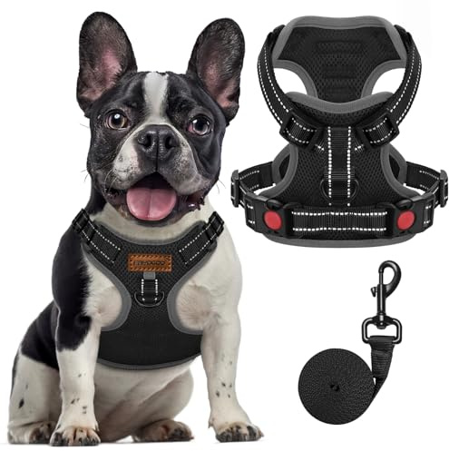 FAYOGOO No Pull Dog Harness Front Clip Adjustable Reflective for Small Medium Large Dogs UK Walking Training French Bulldog Handle Pulling