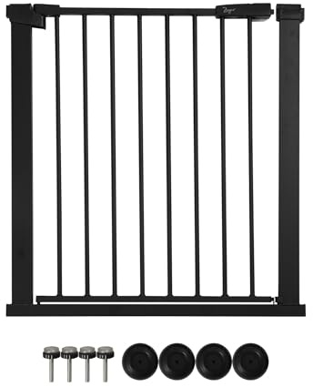 Zayno® Türschutzgitter Breite 76 bis 83 cm in Schwarz Matt inkl. Türrahmenschonern