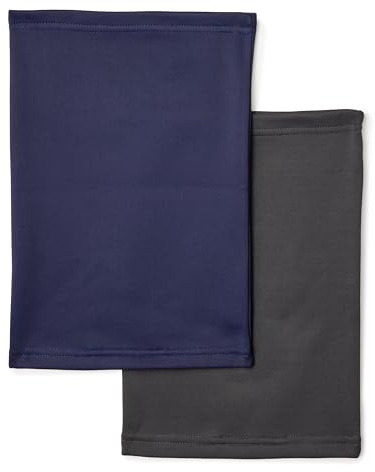 Amazon Essentials Men's Microfleece Neck Gaiter, Pack of 2, Navy/Grey, One Size