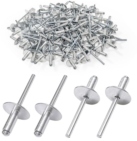 Jerhyun 120 Stück Blindnieten, Silber Popnieten, 4.8x12x16mm | Rundkopfniet Sortiment für Haushaltsgeräte, Kraftfahrzeuge und Mechanische Geräte
