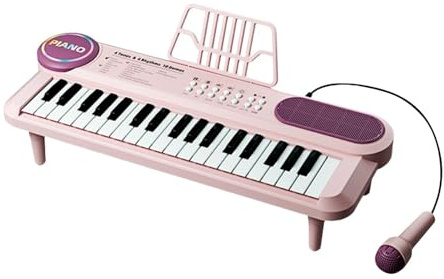 ＡＷＨＡＯ Piano Keyboard Portable Lightweight Keyboard Music with Karaoke Microphone 37Keys Digital Music Piano Keyboard for Children Kids Age 3-5