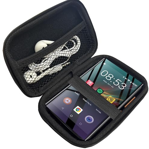 Blueshaweu MP3 Player Tasche Kompatibel für PECSU MP3 Player 5 G5- Schutzhülle mit Platz für Ohrhörer, USB-Kabel & Speicherkarte – Kompatibel mit PECSU G5 MP3 Player (schwarz)