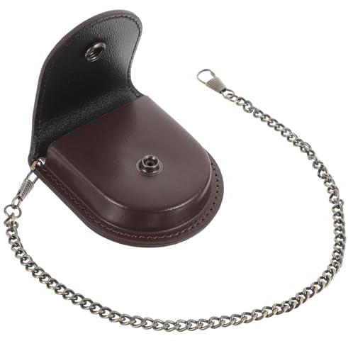 SUPVOX Custodia per Orologio da Tasca in Pu Color Caffè Protezione Antigraffio e Sporco, Design Retrò Portatile per Marito e Papà