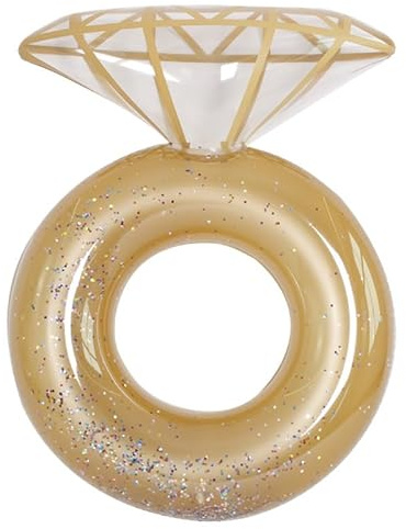 Anello gonfiabile gigante con diamanti galleggianti per piscina e spiaggia, novità addio al nubilato, fidanzamento, festa di nozze, accessorio fotografico, giocattolo galleggiante per feste per adulti