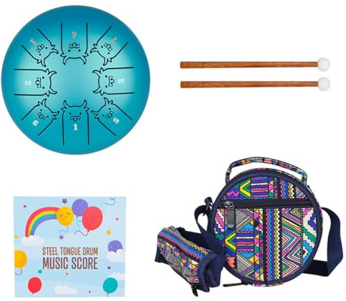 Healeved 55 Zoll Zungentrommel aus Stahl mit Trommelschlägel Tragbares Percussion Instrument für Anfänger und Musikbegeisterte