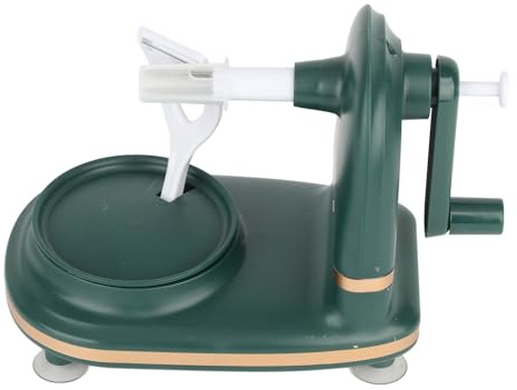 ERYUE Éplucheur de Pommes à Manivelle, Machine à éplucher les Fruits en Acier Inoxydable PP Durable pour la Cuisine et la Maison, Outil D'épluchage des Pommes (Vert)